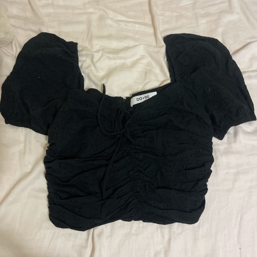 do+be black eyelet tie up top